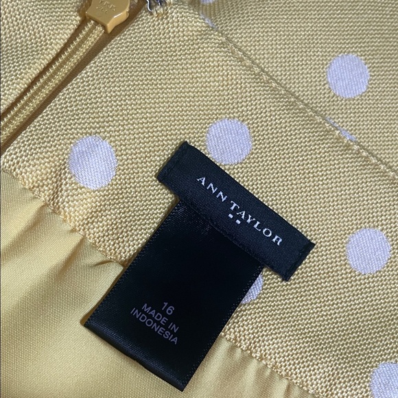 Ann Taylor sunshine yellow Skirt with White Dots - Picture 2 of 3